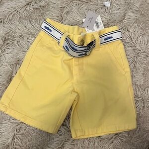 Yellow Kids Shorts with Belt